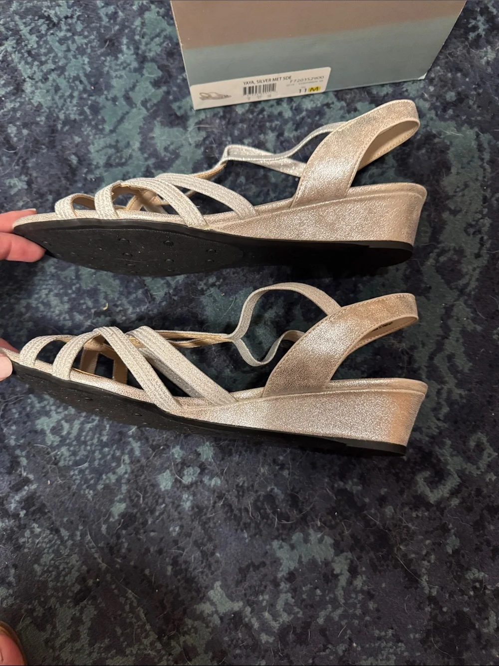 LifeStride Yaya Silver Wedge Sandals - Size 11M NIB NWT - Picture 5 of 6